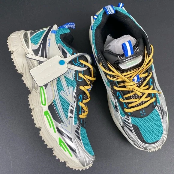 Off-White Be Right Back Athletic Sneakers in Teal, Yellow, and Black — EU Off-White “BE RIGHT BACK” Sneakers are INSANE!! Review +  main image 2